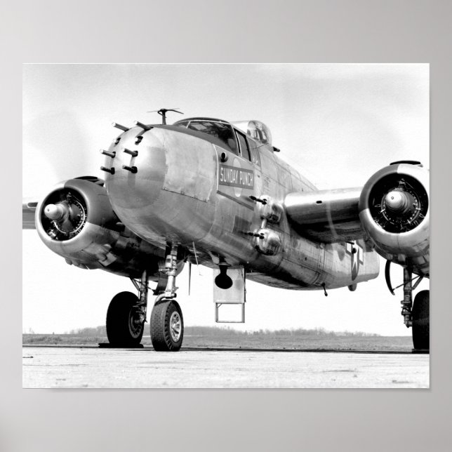 Affiche Mitchell B-25 Bomber - Sunday Punch - 2ÈME GUERRE  (Devant)