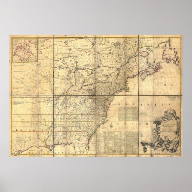 Affiche Mitchell Carte Zones de propriété britannique et f (Devant)