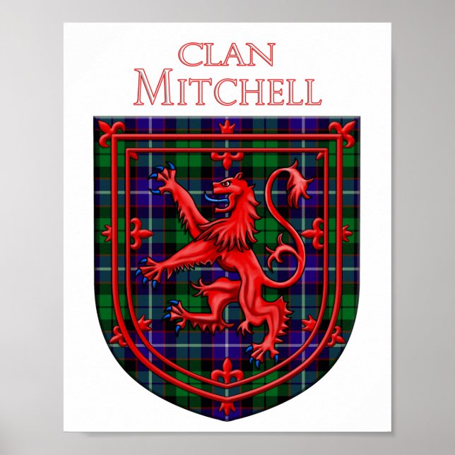 Affiche Mitchell Tartan Scottish Plaid Lion Rampant (Devant)