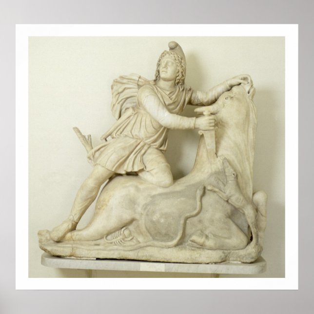 Affiche Mithras Sacrificing the Bull, relief de marbre, ro (Devant)