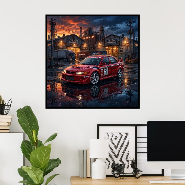 Affiche Mitsubishi Lancer Evolution VI (Bureau à domicile)
