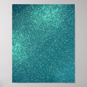 Affiche Mitter Chic Elegant Teal Blue Sparkly