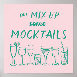 Affiche MIX HAUT MOCKTAILS barre personnalisée Cuisine Art