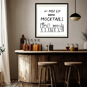 Affiche MIX HAUT MOCKTAILS barre personnalisée Cuisine Art