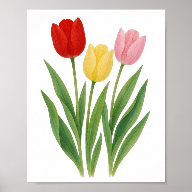 Affiche Mix Tulipes Art Floral Imprimable Murale (Devant)