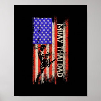 Affiche MIXED MARTIAL ART du drapeau américain vintage Mua