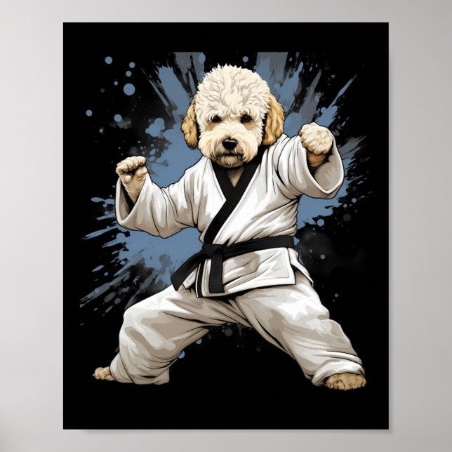 Affiche Mixed martial art Goldendoodle Dog Karate (Devant)