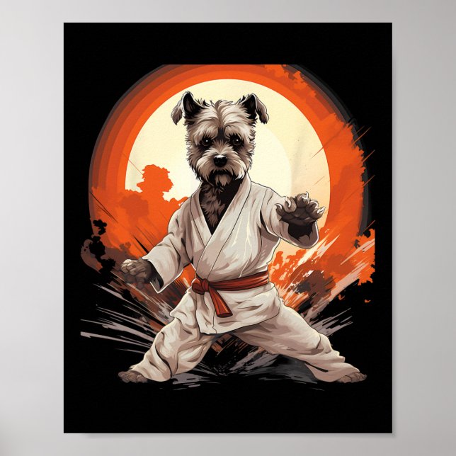 Affiche Mixed martial art Miniature Schnauzer Chien Karaté (Devant)