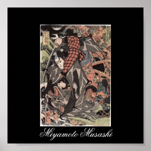 Affiche Miyamoto Musashi Peinture, c. Années 1800 (Devant)