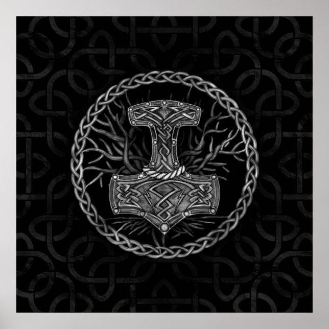 Affiche Mjolnir - Le marteau de Thor et l'arbre de vie (Devant)