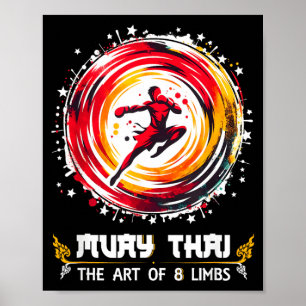 Affiche MMA Kickboxing Boxe Thaïlandaise Art des Huit Memb