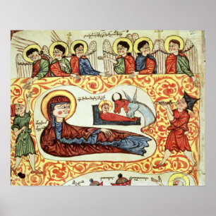 Affiche Mme 404 fol.1v la nativité, d'un évangile