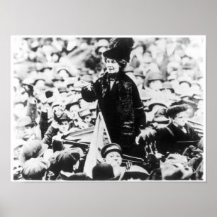 Affiche Mme Emmeline Pankhurst s'adressant à une foule