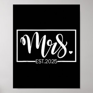 Affiche Mme. Épouse 2025 Mariée Mariage Épouse M. &