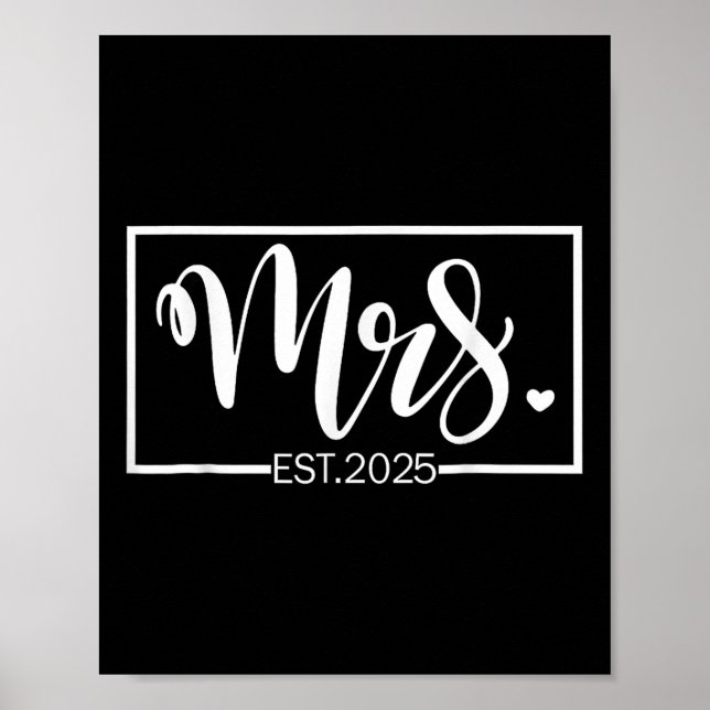 Affiche Mme. Épouse 2025 Mariée Mariage Épouse M. &amp;  (Devant)