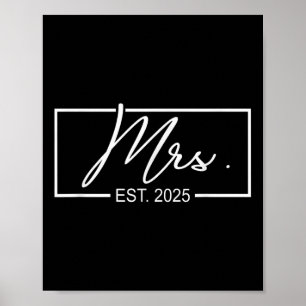 Affiche Mme Est. 2025 Femme Mariage Mariée, M. &amp ;