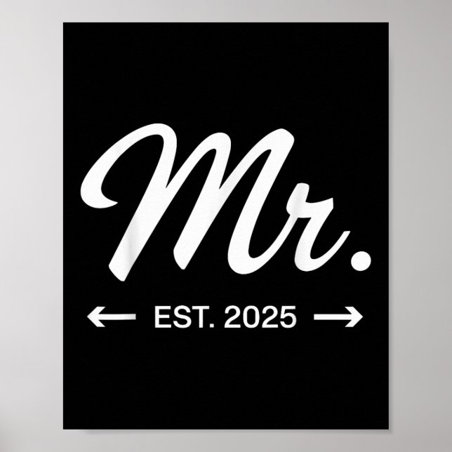 Affiche Mme. Ét. 2025 Tout juste mariés Mariage M &amp; (Devant)