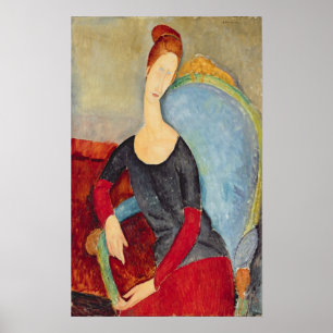 Affiche Mme Hebuterne dans une chaise bleue, 1918