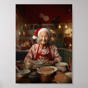 Affiche Mme Père Noël Baking Cake