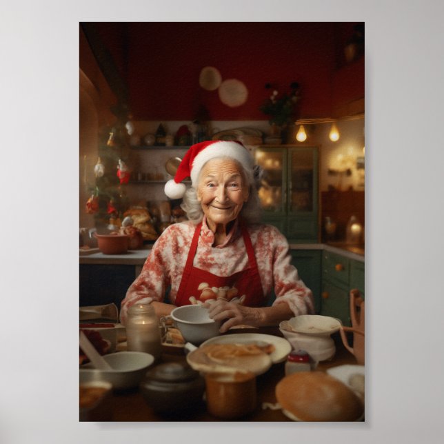 Affiche Mme Père Noël Baking Cake (Devant)
