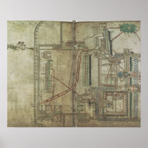 Affiche Mme R 171 f.285 Plan de la cathédrale de Canterbur