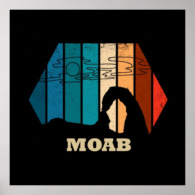 Affiche Moab Utah coucher de soleil vintage Parc national  (Devant)