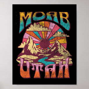 Affiche Moab Utah Nature Randonnée Montagnes Extérieur Vin