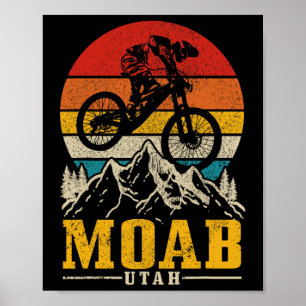 Affiche Moab Utah Vélo de Montagne Vintage Vtt Descente Us