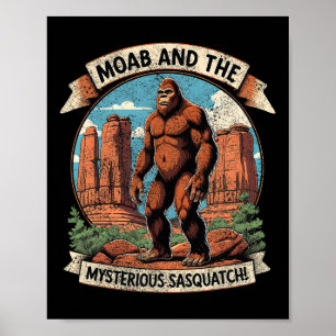 Affiche Moab Vintage Bigfoot Mystère Sasquatch Randonnée M