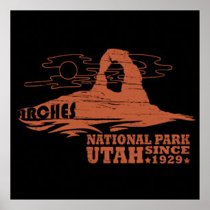 Affiche Moab Vintage - Utah - Parc National - Arches