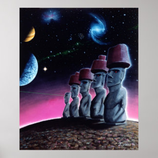 Affiche Moai sur la petite planète