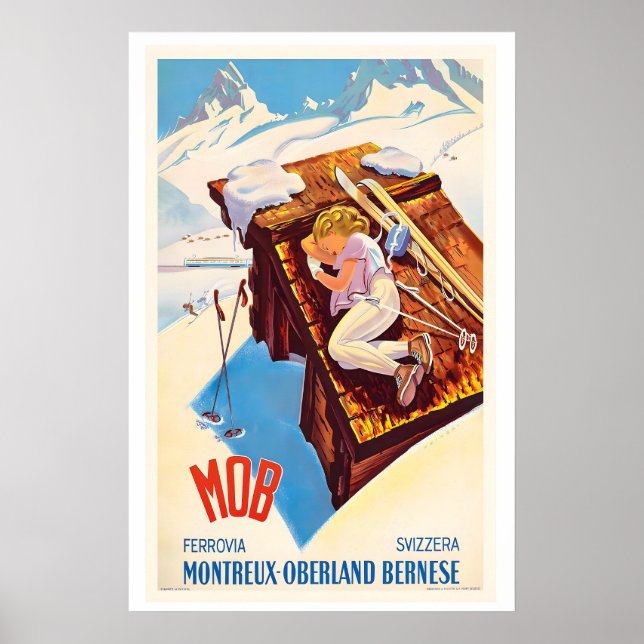 Affiche MOB Montreux Oberland Bernois Swiss Railway (Devant)