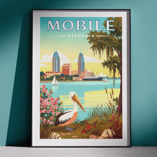 Affiche Mobile Alabama vintage