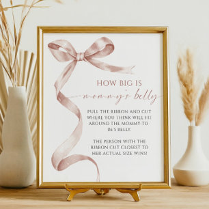 Affiche Mocha Bow How Big is Mommy's Belly Shower Game