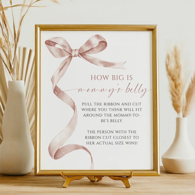 Affiche Mocha Bow How Big is Mommy's Belly Shower Game (Créateur téléchargé)