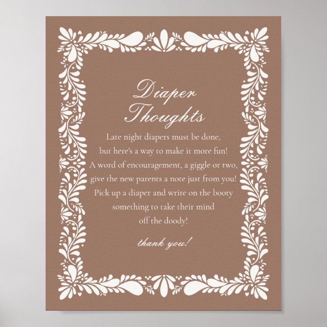 Affiche Mocha Brown Talavera Carrelage Diaper Thoughts Dou (Devant)