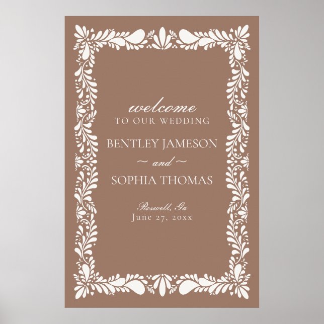 Affiche Mocha Brown Talavera Carrelage Fiesta Mariage Bien (Devant)