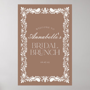 Affiche Mocha Brown Talavera Fiesta Brunch nuptial Bienven