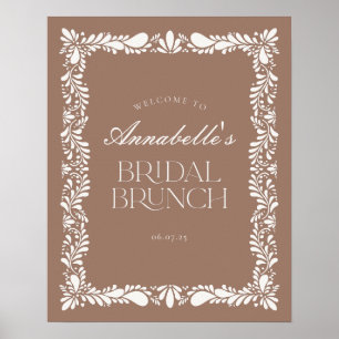 Affiche Mocha Brown Talavera Fiesta Brunch nuptial Bienven