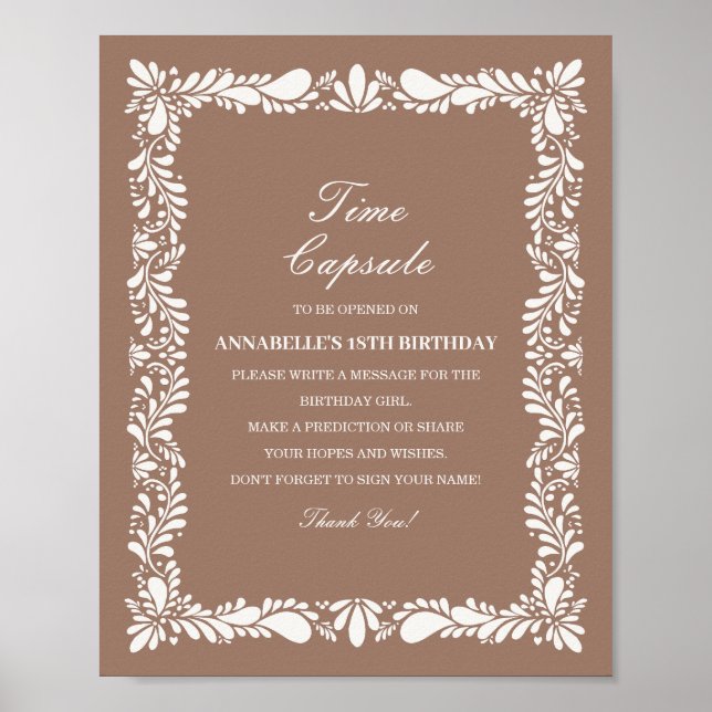 Affiche Mocha Brown Talavera Temps Capsule Anniversaire Je (Devant)