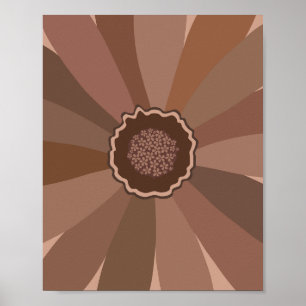 Affiche Mocha Mousse Daisy Floral