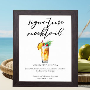 Affiche Mocktail Signature Plage Vierge Piña Colada