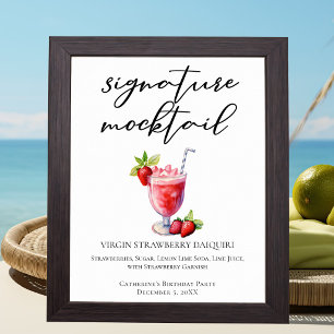 Affiche Mocktail Signature Virgin Strawberry Daiquiri