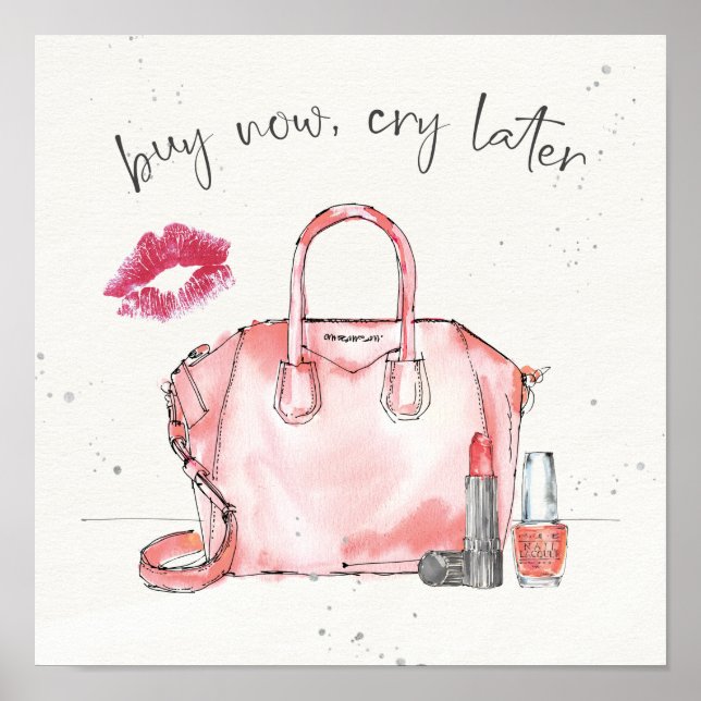 Affiche Mode aquarelle | Acheter Cry Now (Devant)