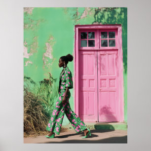 Affiche Mode audacieuse dans un paysage urbain dynamique