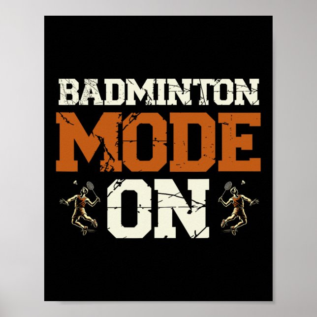 Affiche Mode Badminton Sur La Raquette De Navette (Devant)
