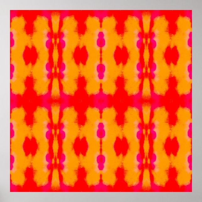 Affiche Mode Boho rouge. Tapis persan. Couche d'aquarelle (Devant)