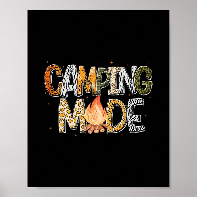 Affiche Mode Camping Aventure estivale Feu de camp Amour d (Devant)