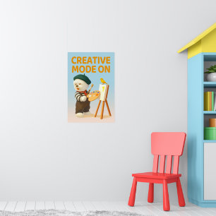 Affiche Mode Créatif Activé : Peintre Artiste Chien Bichon