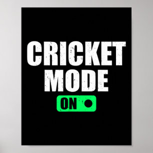 Affiche Mode Cricket Activé - Joueur de Cricket Cricket